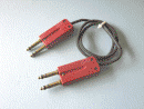 adc-dual corded phone plugs red